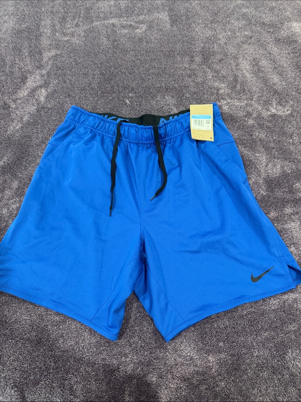 Nike Men’s Royal Blue Athletic Shorts with Black Drawstring